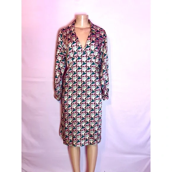 zara green and pink dress Neck Scarf Fuchsia
